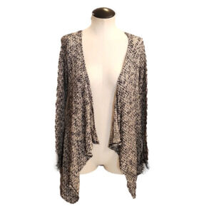 NWT Juniors Free Kisses Cream & Black Lightweight Cardigan Size Medium.